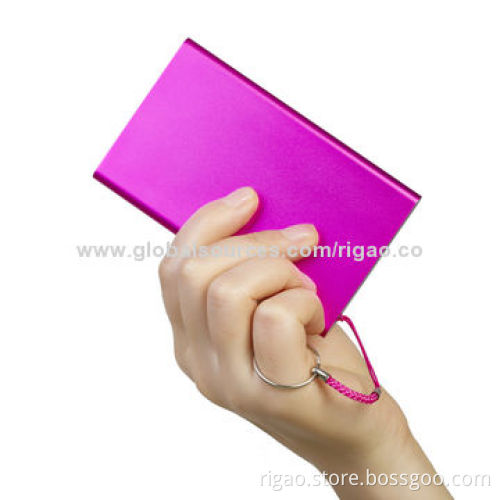 Real capacity 4,000mAh aluminum shell slim size portable power bank
